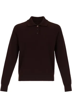 Maison Margiela Polo collar ribbed knit top