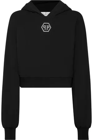 Philipp Plein Crystal-logo cropped hoodie