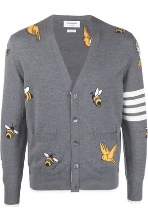 Thom Browne 4-Bar stripe intarsia-patterned cardigan