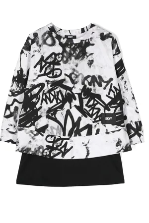DKNY Graffiti-print layered minidress