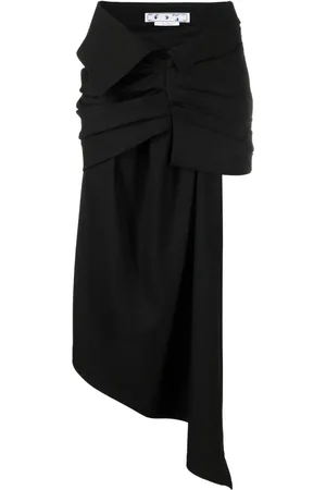 OFF-WHITE Box-pleat asymmetric skirt