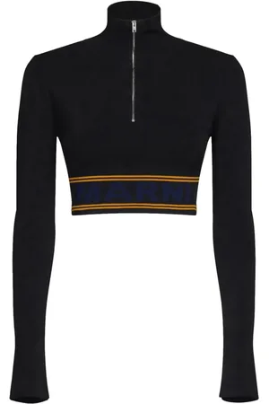 Marni Logo-underband cropped jumper