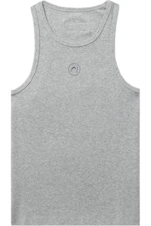 Marine Serre Crescent Moon-embroidered tank top