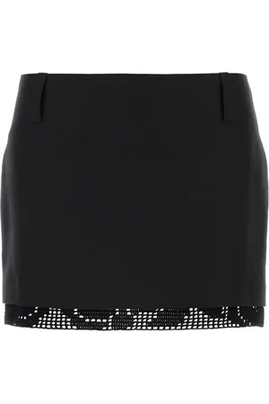 MAGDA BUTRYM Crochet-trimmed silk mini skirt