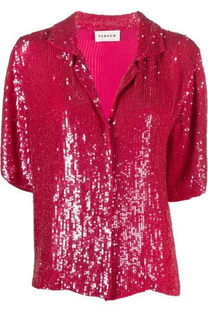 P.A.R.O.S.H. Sequin-embellished spread-collar shirt