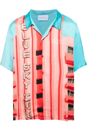 BLUE SKY INN Inn Sign-print satin shirt