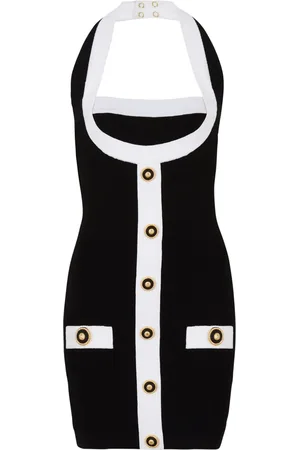 Balmain Two-tone halterneck dress