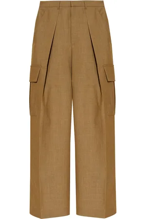 Burberry Pleat-detail wool cargo trousers