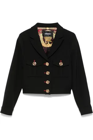 VERSACE Logo-engraved buttons jacket