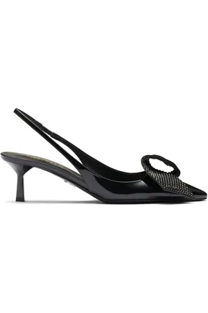 Prada 55mm crystal-embellished slingback pumps
