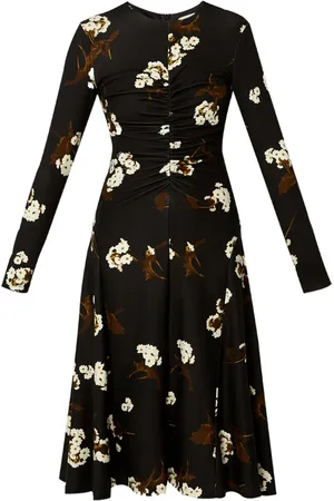 Erdem Long-sleeve draped midi dress