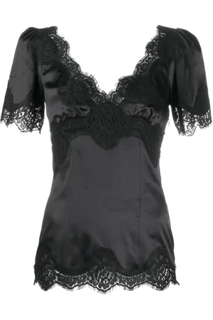 Dolce & Gabbana Lace-trim satin top
