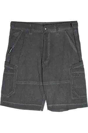 Izzue Logo-embroidered faded-effect shorts