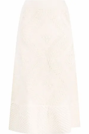Jil Sander Open-knit patterned midi skirt