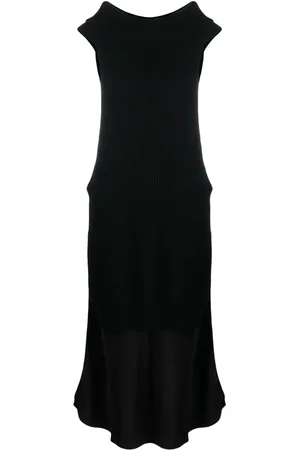 SEMICOUTURE Off-shoulder wool blend maxi dress