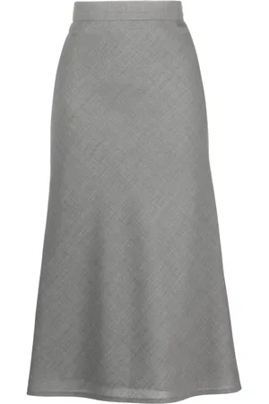 Thom Browne 2-ply Fresco midi skirt