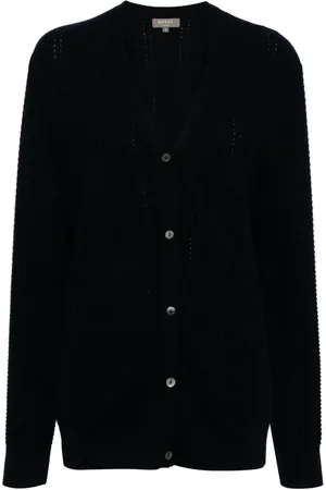 N.PEAL V-neck open-knit cardigan