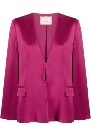 Twin-Set Cap-sleeves collarless blazer