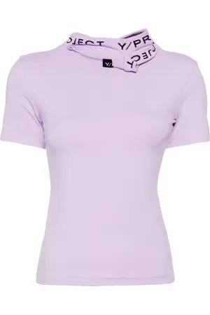 Y / PROJECT Logo-print collar jersey T-shirt