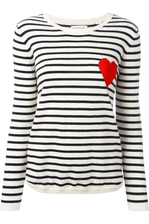 Chinti & Parker Breton stripe heart jumper