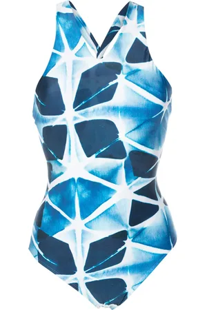 Lenny Niemeyer Shibori-print crossover-straps swimsuit