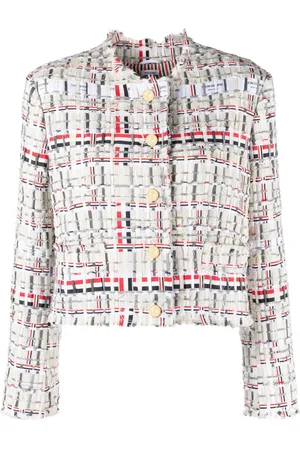 Thom Browne RWB stripe deconstructed-design tweed jacket