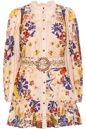 Farm Rio Bouquet puff-sleeve mini dress