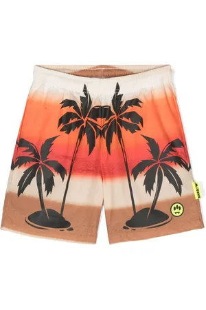 BARROW Palm tree-print deck shorts