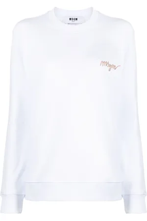 Msgm Logo-embroidery cotton sweatshirt