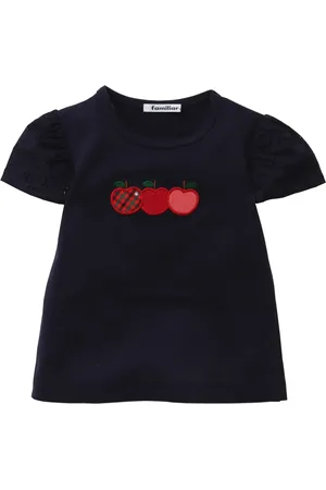 Familiar Apple-embroidered cotton T-shirt