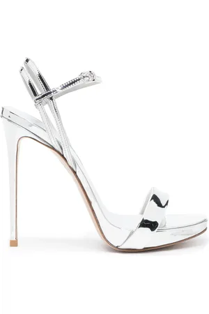 LE SILLA Gwen 132mm metallic-effect sandals