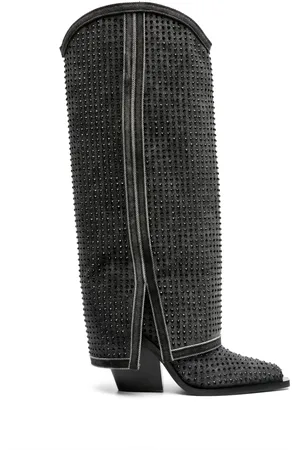 LE SILLA Andy 100mm crystal-embellished boots