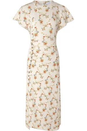 Paco rabanne Floral-print ruched midi dress