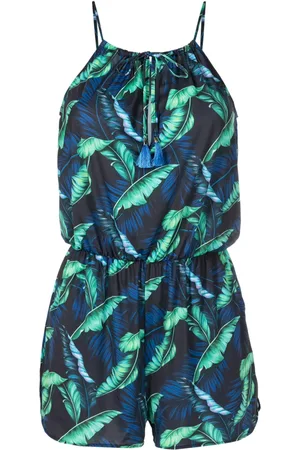 Lygia & Nanny Laya leaf-print playsuit