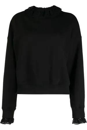 GOEN.J Crochet-colar sweatshirt