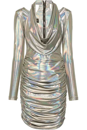 MITILIANE COUTURE Holographic-effect midi dress