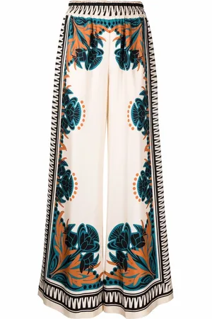 La DoubleJ Plac??e placed-print palazzo trousers