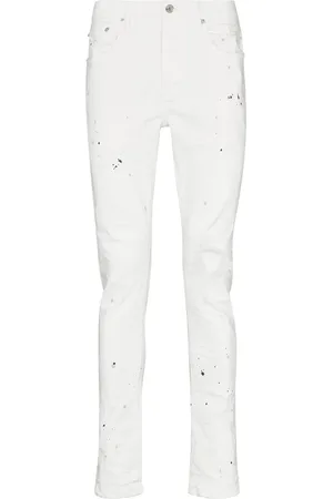 Purple Brand Paint splatter-print skinny-cut jeans