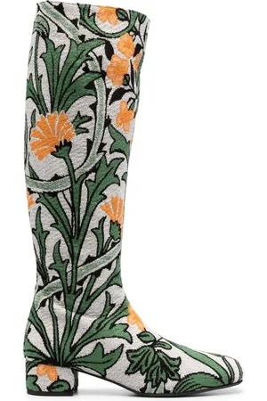La DoubleJ Edie 40mm floral-jacquard boots
