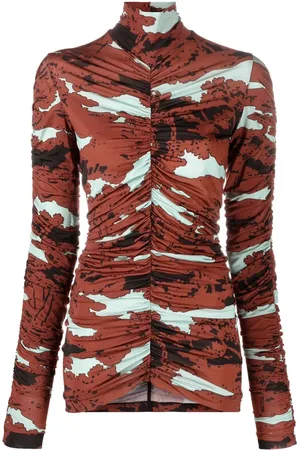 Colville Abstract-print ruched roll-neck top