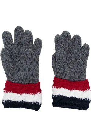 Moncler Signature-stripe trim gloves