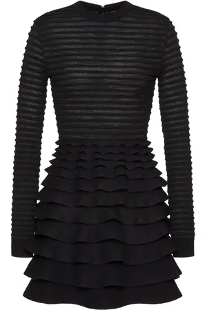 VALENTINO GARAVANI Ribbed-tiered mini dress