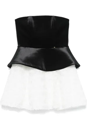 NISSA Petal-layer velvet mini dress