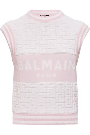 Balmain Intarsia-knit logo vest