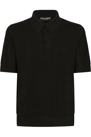 Dolce & Gabbana Monogram-jacquard silk polo shirt