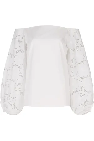 Silvia Tcherassi Stephanie organic cotton off-shoulder blouse