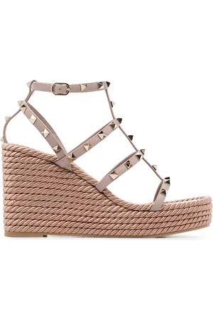 VALENTINO GARAVANI Rockstud 95mm caged wedge espadrilles