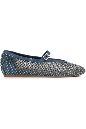 LE SILLA Gilda crystal-embellished ballerina shoes