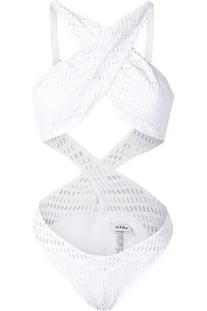 AMIR SLAMA Open-knit crossover-straps one-piece