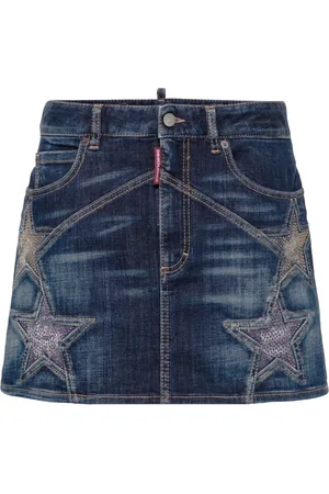 Dsquared2 Star-studded denim miniskirt